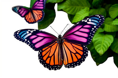 五彩斑斓的蝴蝶翅膀背景图片