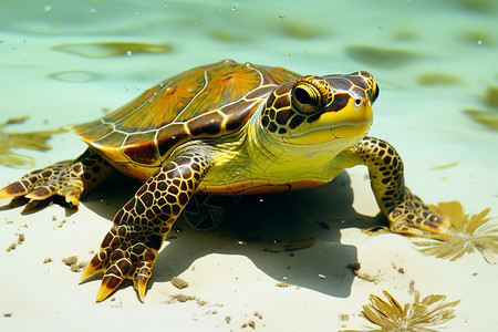 海底的野生乌龟图片