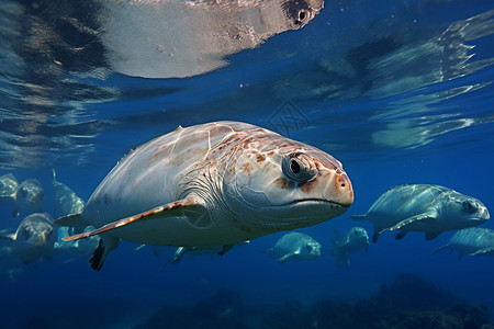 黄棕热带鱼海底奇特的热带鱼背景