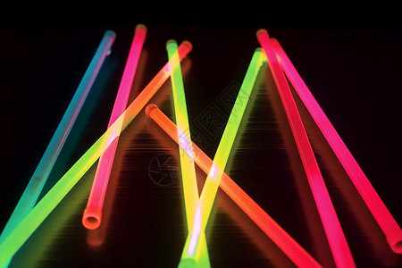 霓虹色光效荧光棒玩具背景