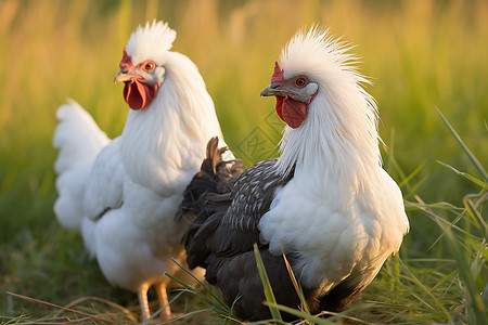 养鸡场养殖的公鸡图片