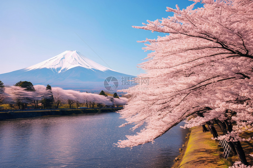 东京美丽的富士山景观图片