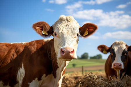 牧场里的奶牛高清图片