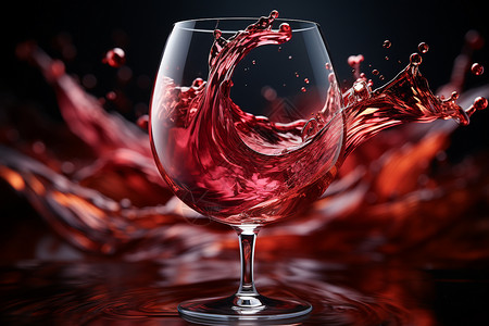 饮品酒水飞溅的红酒艺术设计图片