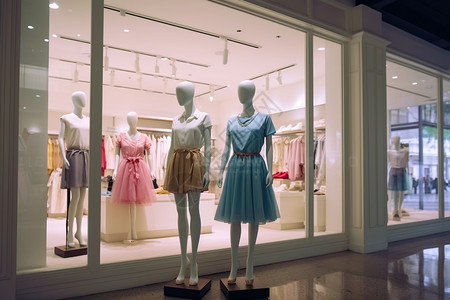 现代商场女性服装店背景图片