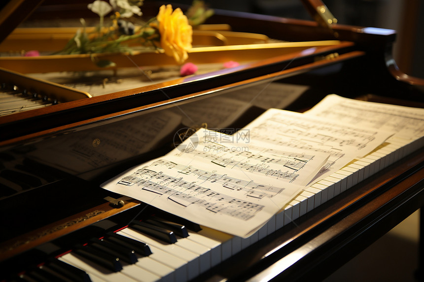 钢琴音乐旋律乐谱图片