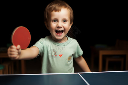 打乒乓球的小男孩背景图片