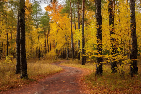 秋季美丽的树林图片