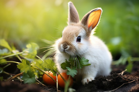 夏天草地上的小兔子图片