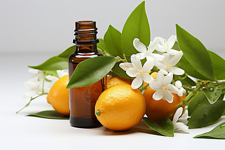 橘子提取的香料精油背景图片