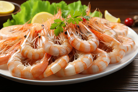 新鲜美味的海鲜虾背景图片
