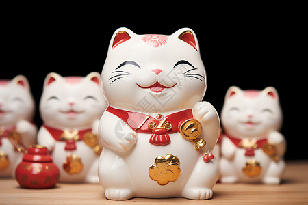 卡通猫雕像制品陶瓷猫高清图片