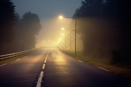 迷雾笼罩的交通公路背景图片