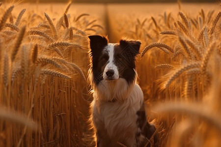 户外的边境牧羊犬图片