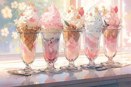 各种味道的冰淇淋图片
