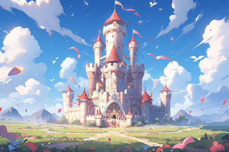 卡通吸血鬼城堡美丽的梦幻城堡背景