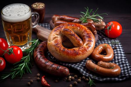 慕尼黑啤酒节的特色小吃高清图片