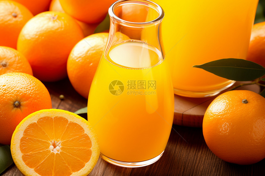 鲜榨的柑橘汁图片