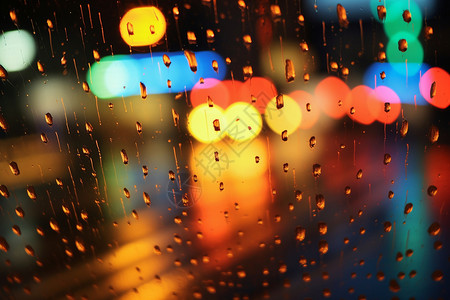 下雨天模糊的玻璃图片