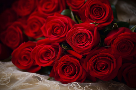 浪漫美丽的红玫瑰花背景图片