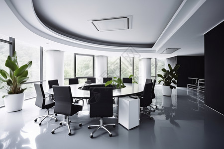企业高层现代装修的办公会议室设计图片