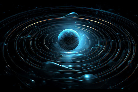 太空旋涡星球运动轨道概念图设计图片