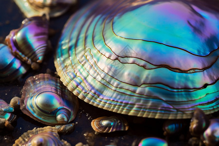 五彩斑斓的鲍鱼壳图片