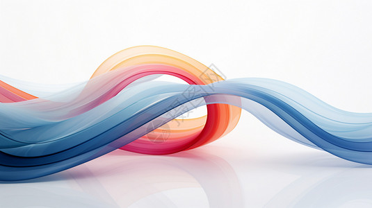 彩色丝带漂浮抽象彩色丝带背景设计图片
