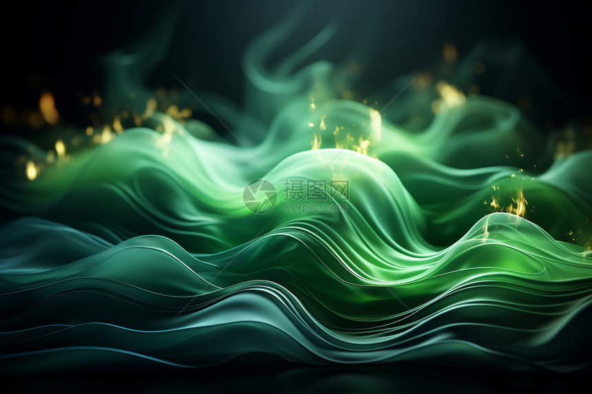 绿色植物奇妙幻想流体图片
