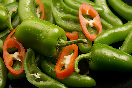 健康绿色的甜椒背景图片