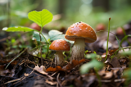 森林角落的菌菇图片
