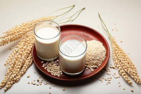 燕麦饮品天然优质蛋白饮品背景