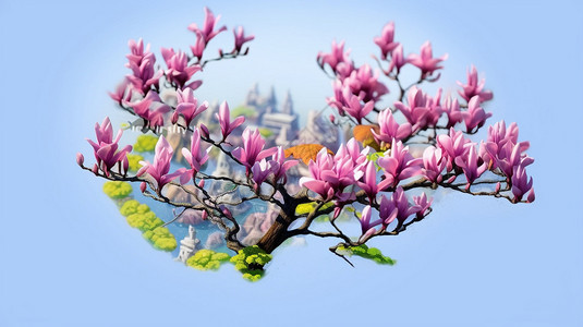 柳州紫荆花背景上的紫荆花设计图片