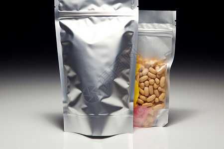 铝箔材质的食品包装袋高清图片