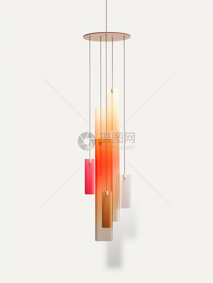 半透明橙色风铃设计图片