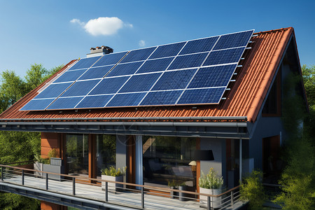 生态住宅家庭太阳能背景