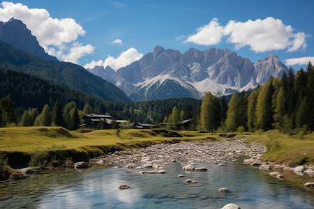 巴伐利亚阿尔卑斯山欧洲美丽的自然景色背景