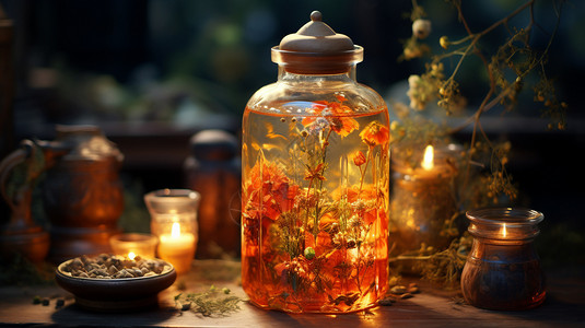 玻璃茶壶柠檬茶玻璃瓶装的是干茶设计图片