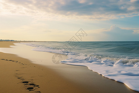 夏天海岸波浪自然风光图片