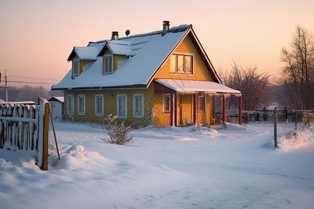 冬季的房屋建筑图片