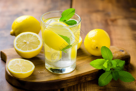 健康的柠檬饮品图片