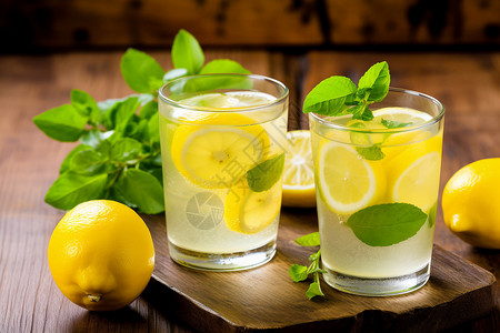 健康营养的柠檬水图片