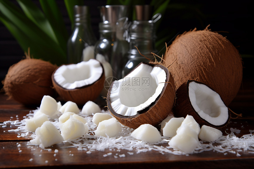 新鲜健康的椰子图片