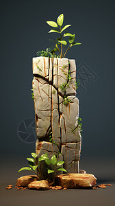 石缝中生长的树苗设计图片
