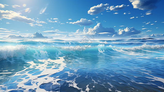蓝色的海浪背景图片