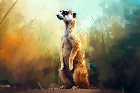 丛林中的狐獴背景图片