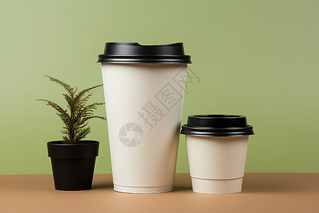 一次性纸杯咖啡杯设计图片