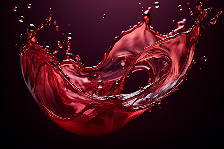 水葡萄飞溅的红酒液体设计图片