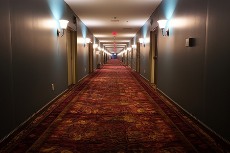 空旷的酒店走廊高清图片