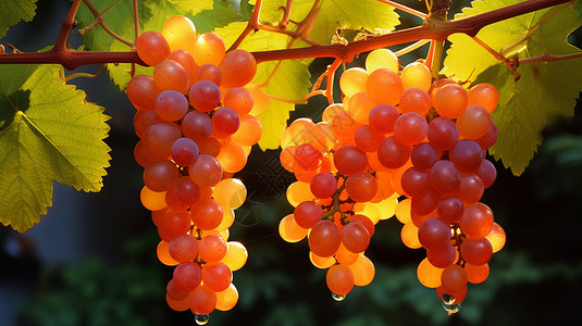 果葡萄浆果园里的葡萄背景